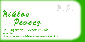 miklos pevecz business card